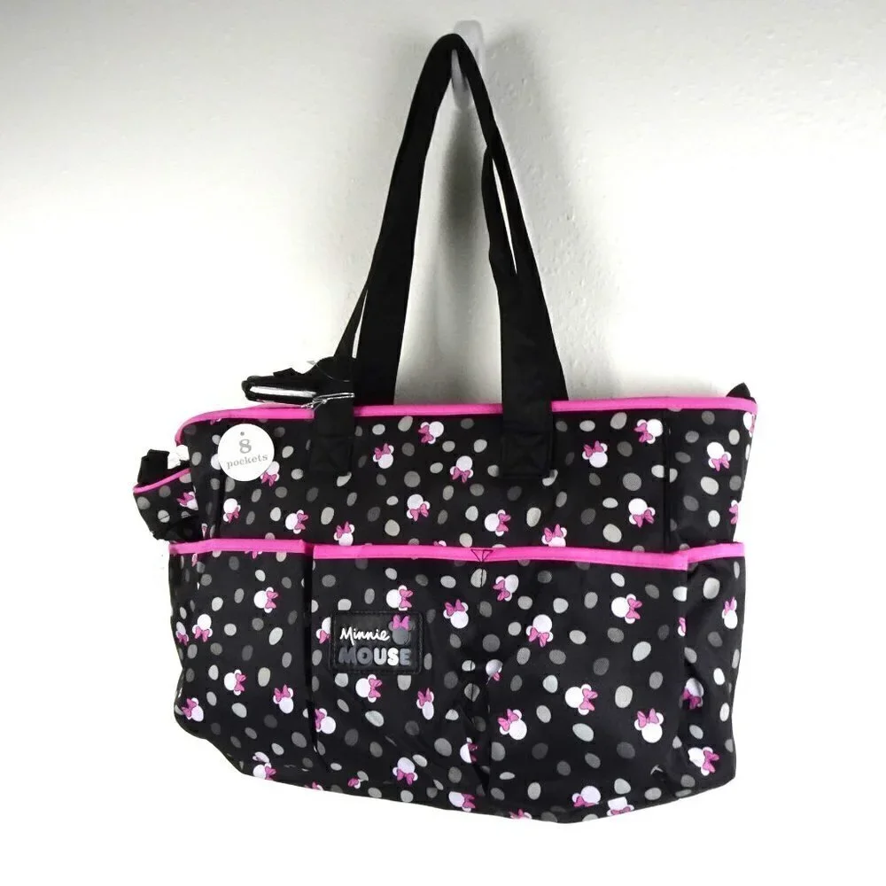 Disney Baby Minnie Mouse Diaper Bag 8 Pockets 4 Piece Set 19